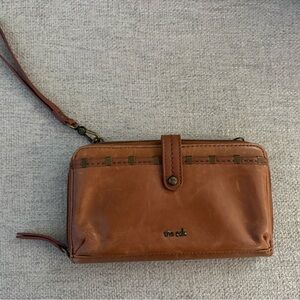 The Sak Tan Leather Wristlet